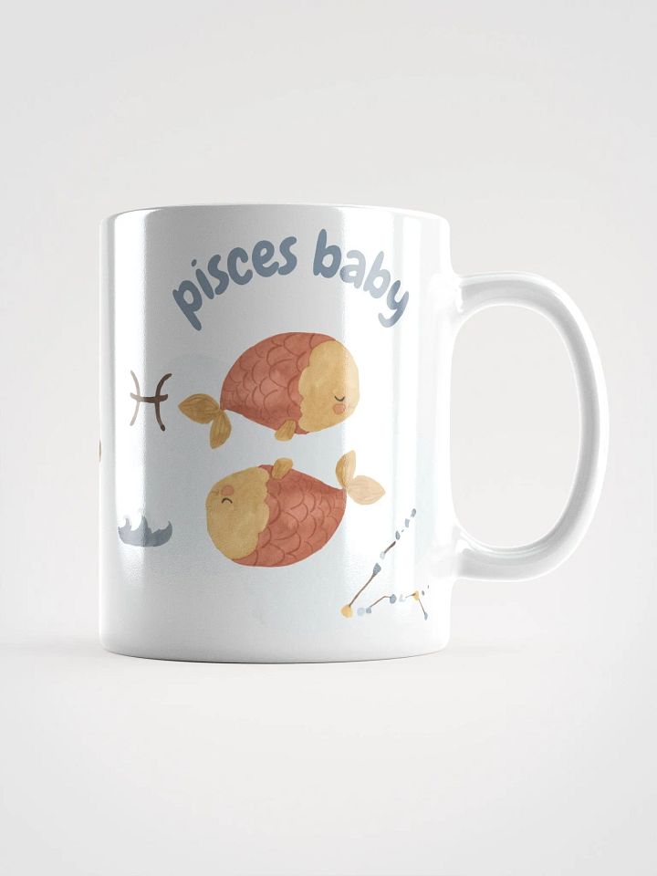 Pisces Baby February 19 – March 20 WHITE GLOSSY MUG Baby Gift, New Baby Gift, Fun Astrology Gift product image (2)