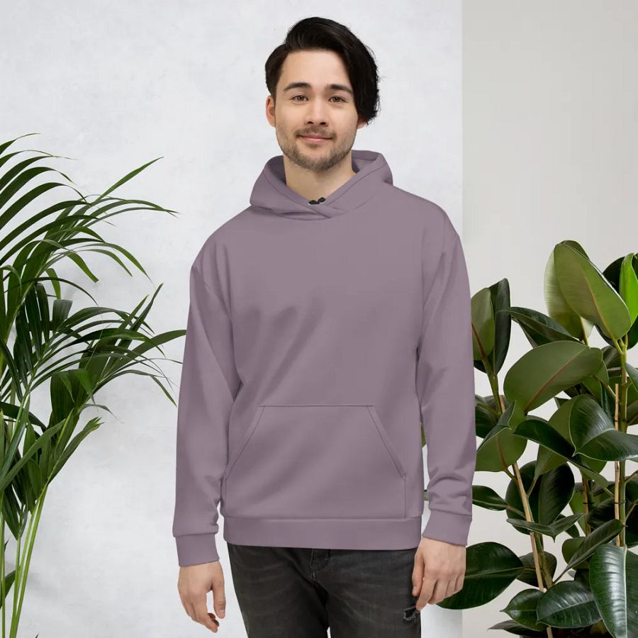 Plain Faded Orchid Grey Soft Summer Unisex Recycled Polyester Heavyweight Premium Hoodie by Treasure Pie product image (5)