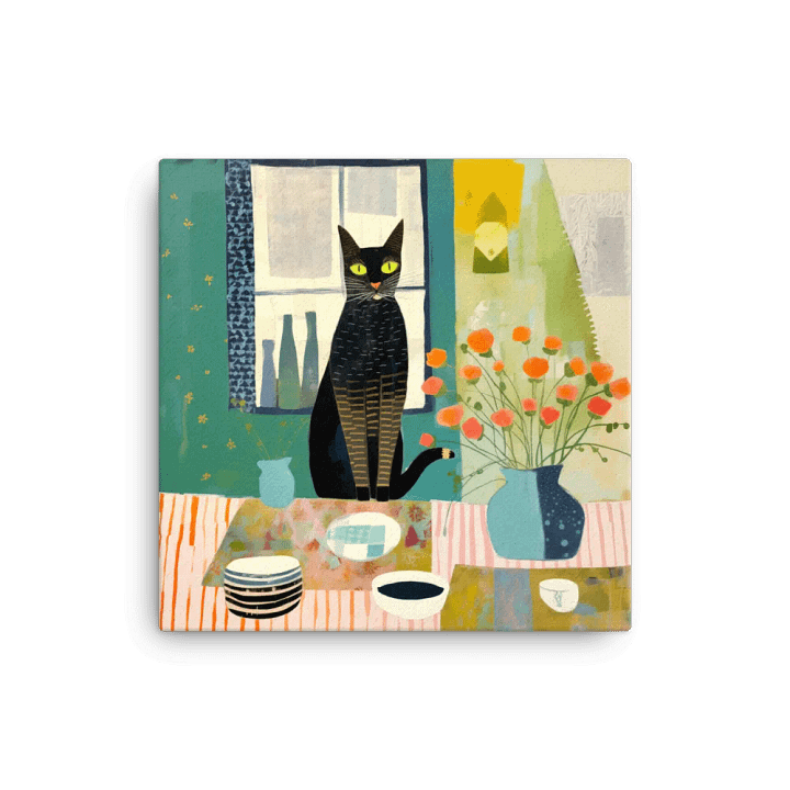 Art2401-35 Eclectic Cat Still Life - Canvas Print - sm product image (1)