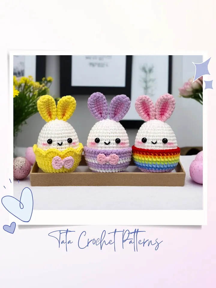 (8 in 1) Crochet Pattern - Super Cute Easter Bunny Eggs Amigurumi product image (1)