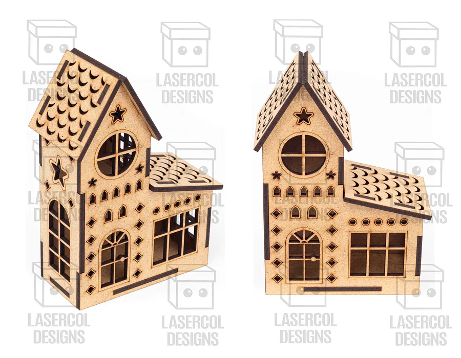 Christmas Houses Set 2 (5 Styles) - Laser Cut Files product image (2)