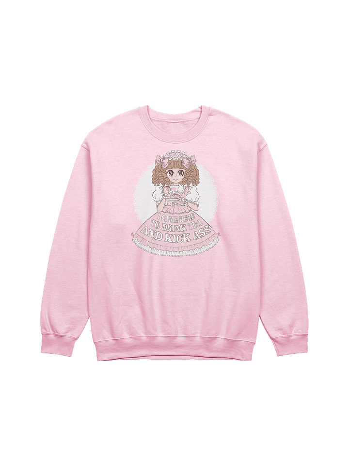 I Came Here to Drink Tea & Kick Ass (Oldschool, Pink) sweatshirt product image (1)