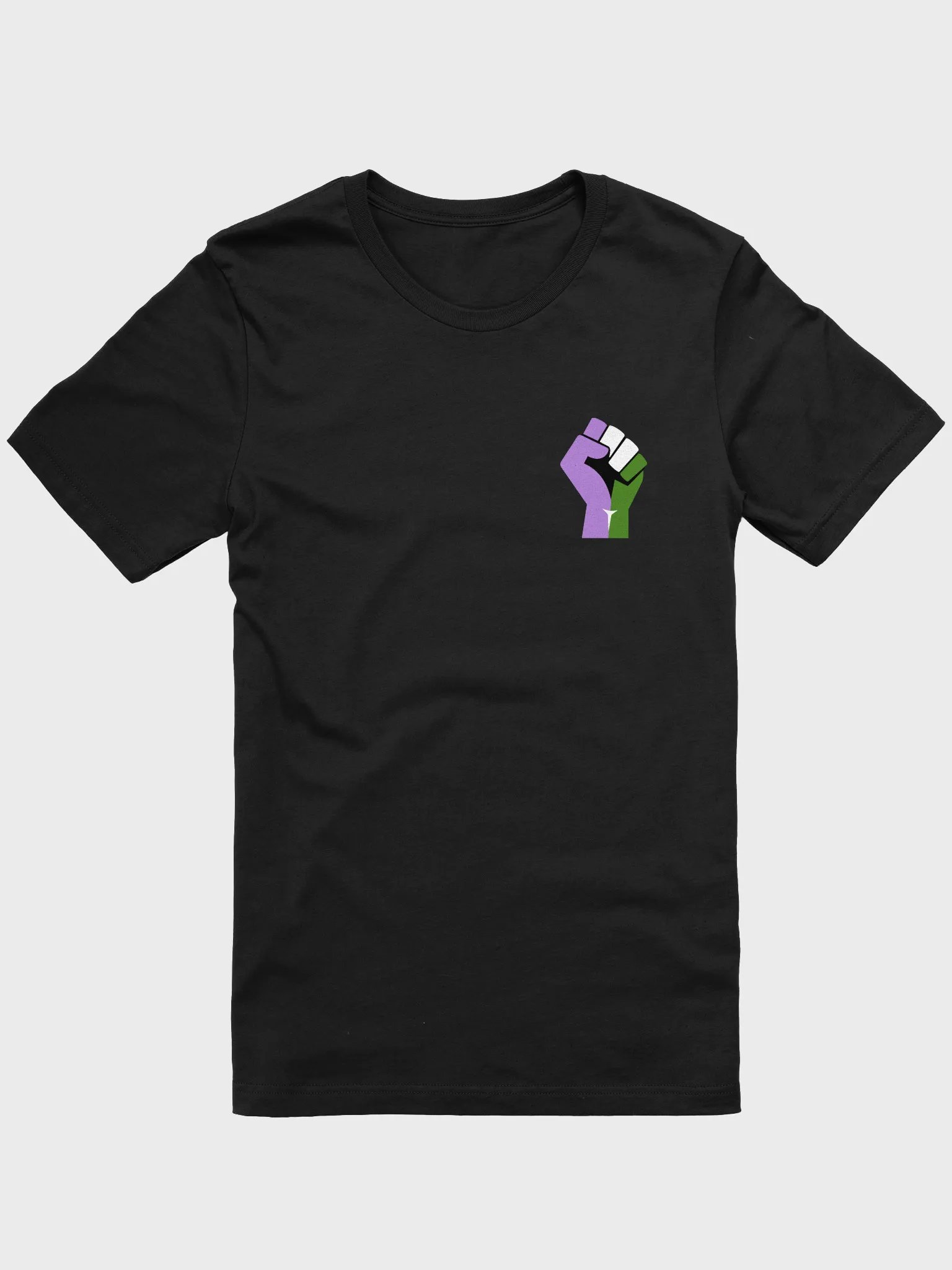 raised genderqueer fist t-shirt product image (1)