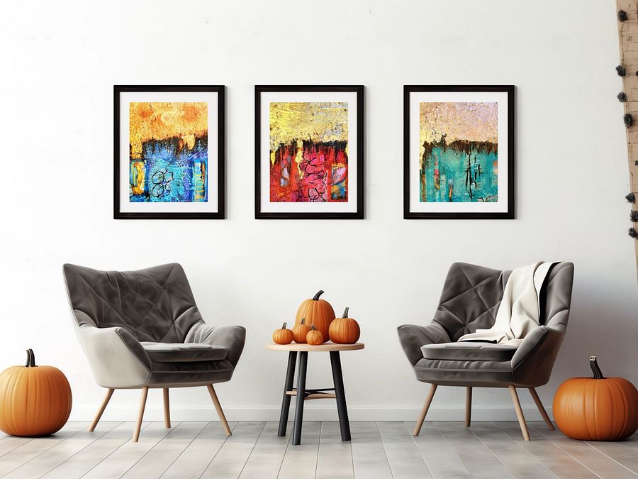 3 wall art designs , digital download in 3 colour of original artwork by b.reters product image (8)
