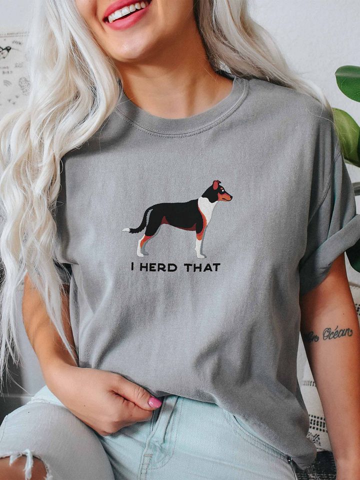 I Herd That T-Shirt(Embroidered) of a Smooth Collie(Tricolor) product image (2)