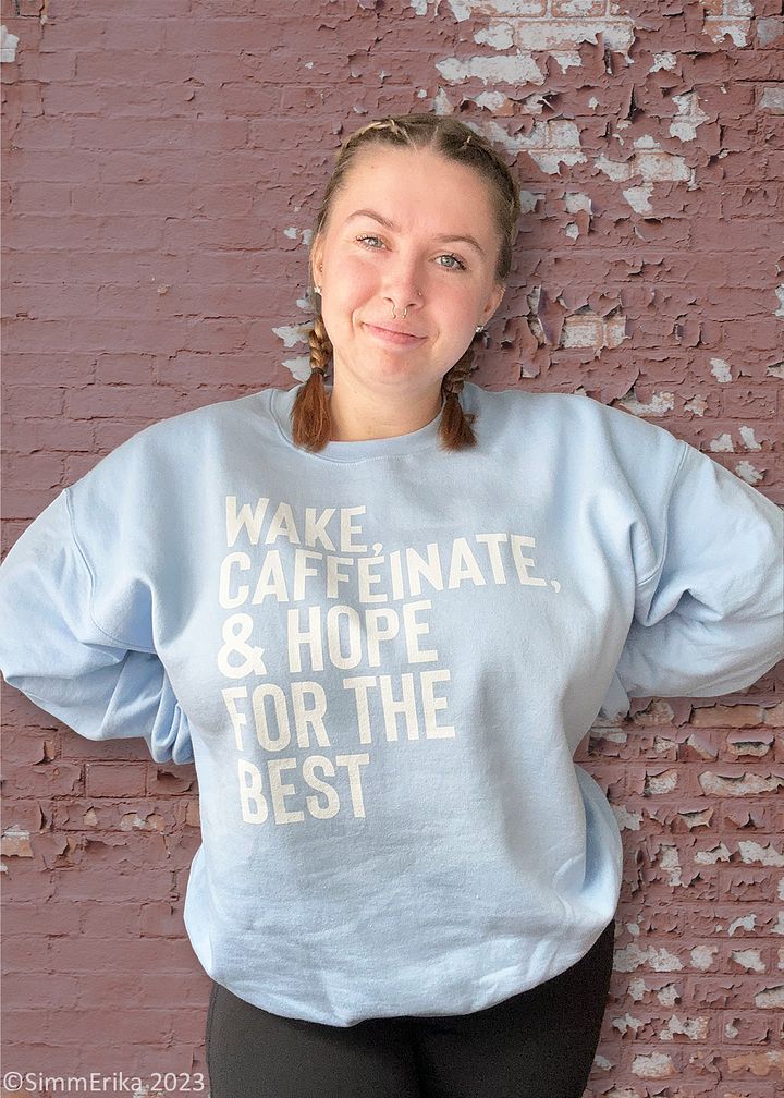Wake & Caffeinate Pullover (White) product image (1)