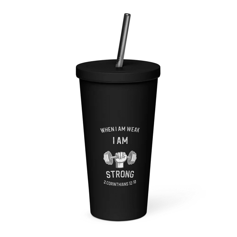 I Am Strong 20 oz. Isolated Cup: Black