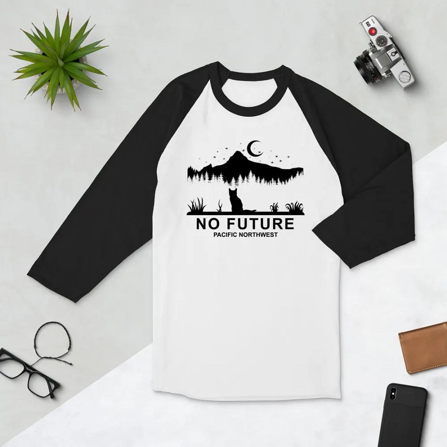 Cat under the Moon Baseball Tee product image (4)