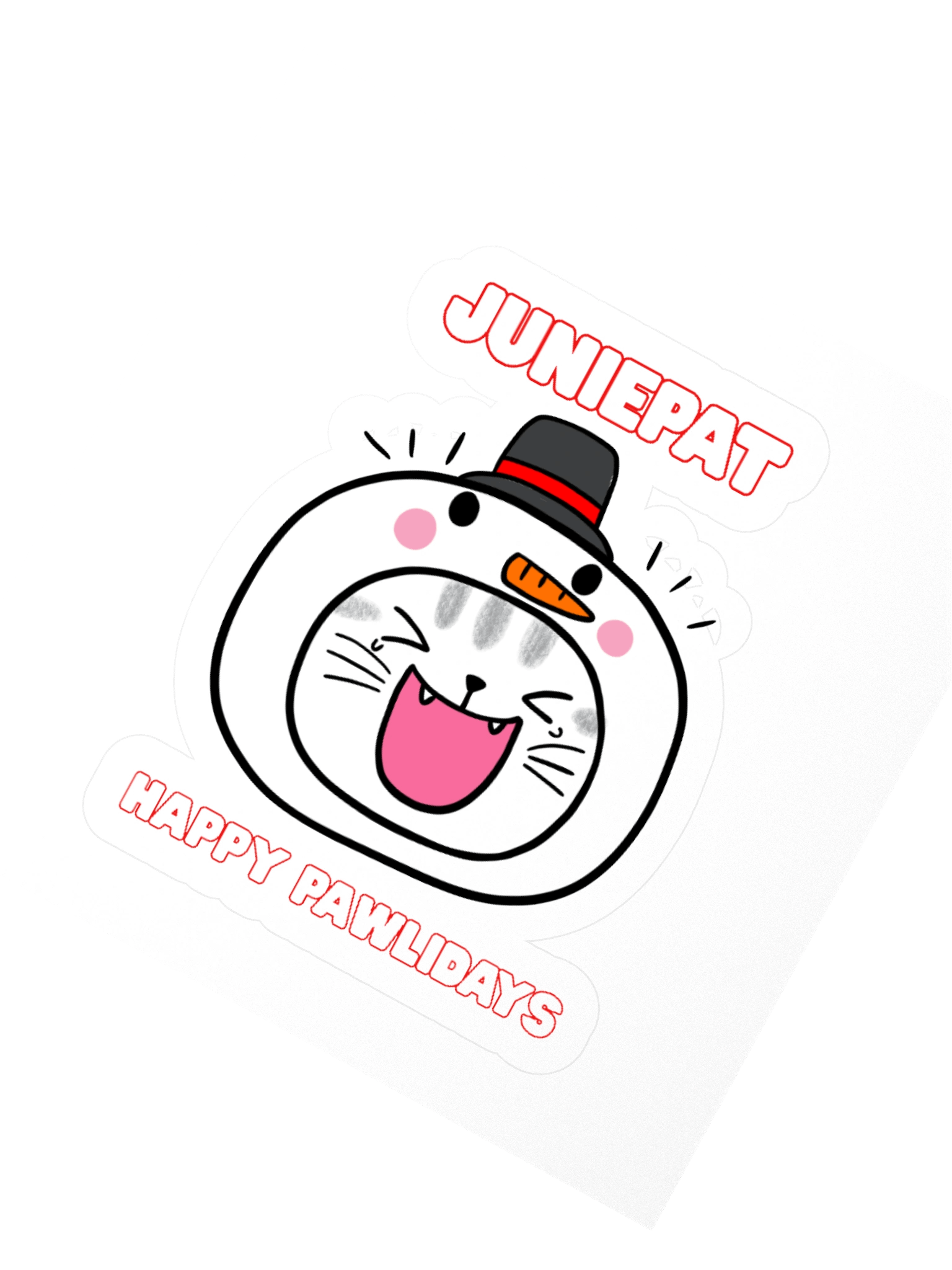 Happy Pawlidays Snowcat Sticker product image (2)