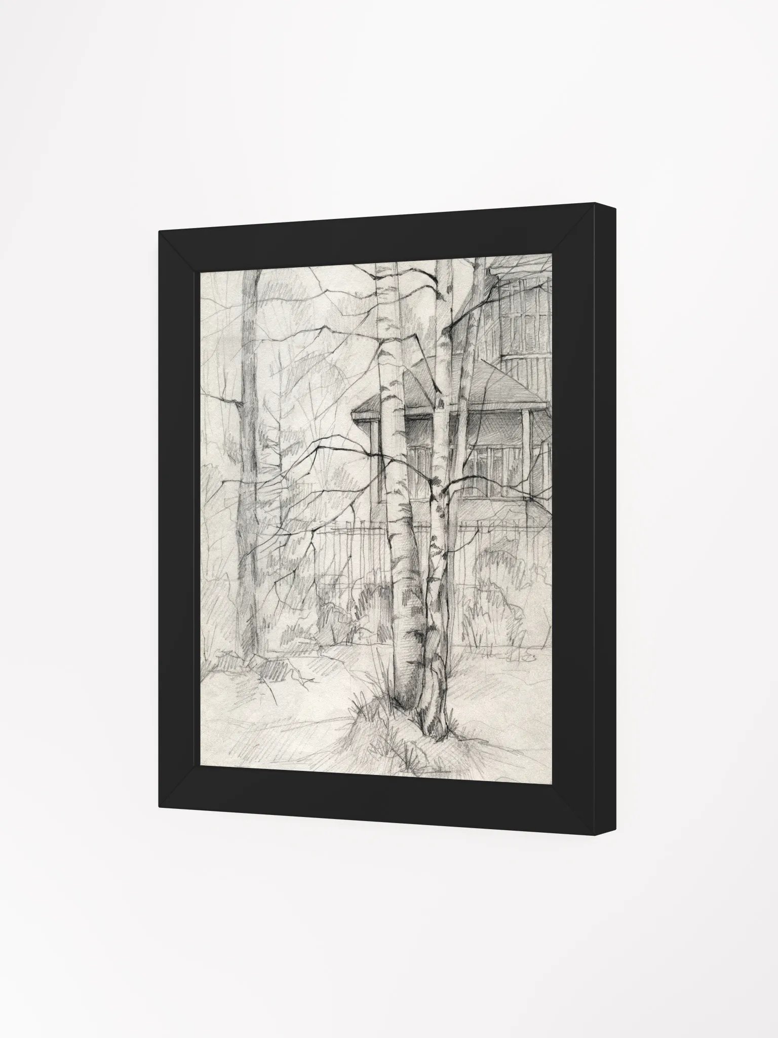 Vibrant Ayous Wood Framed Matte Poster - Dacha and Trees product image (56)