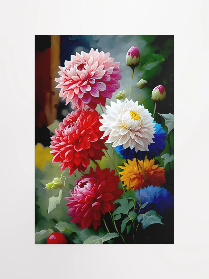 Enchanting Dahlia Array - Elegant Floral Artistry Matte Poster product image (2)