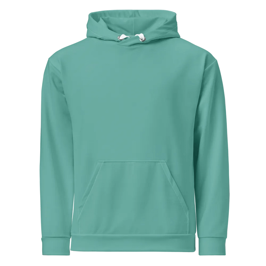Plain Turquoise Green True Summer Unisex Recycled Polyester Heavyweight Premium Hoodie by Treasure Pie product image (8)