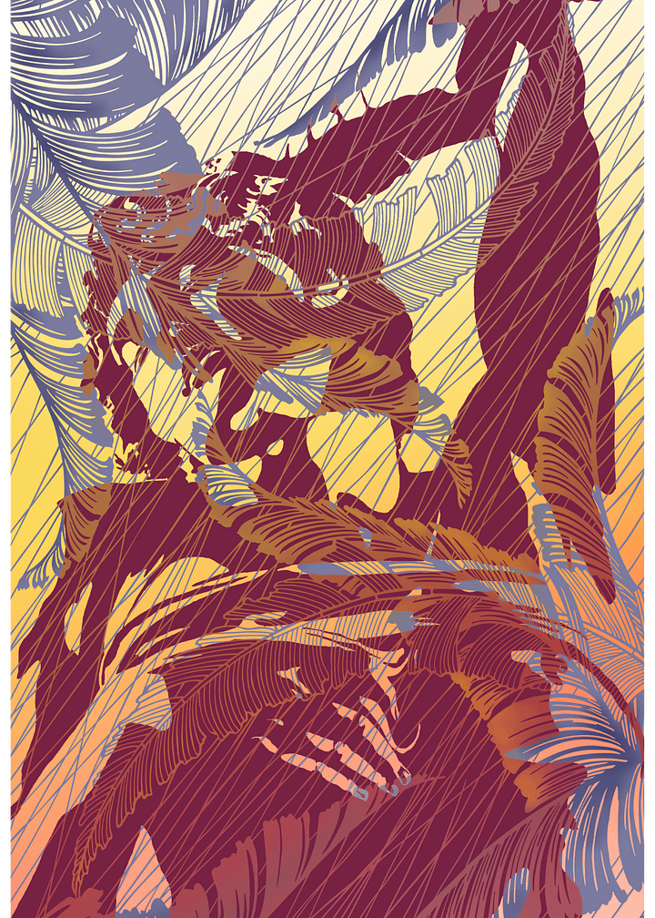Red Michelangelo on Feathers - Print product image (1)
