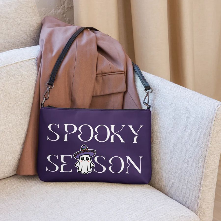 Spooky Season Sombrero Ghost Light Flip-Sided Faux Leather Crossbody Bag product image (8)