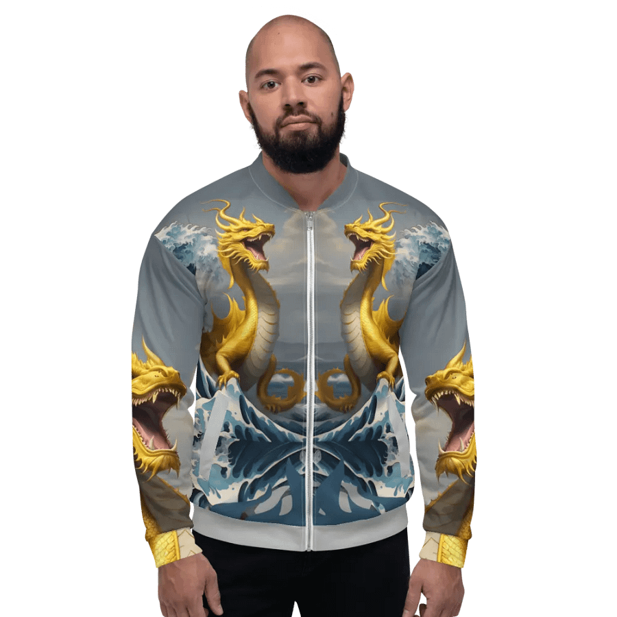 Dragon and the Wave/All-Over Print Bomber Jacket by Sublicolor product image (3)