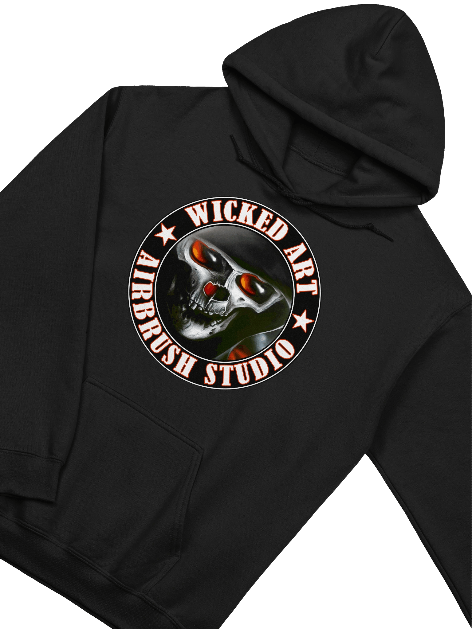 Wicked Art Skull Emblem Front Hoodie product image (12)