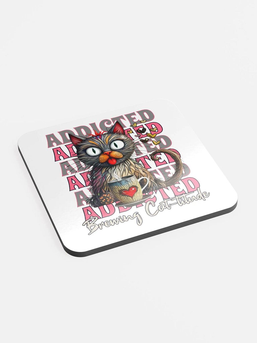 Addicted Brewing Cat-titude Glossed Cork Coaster product image (2)