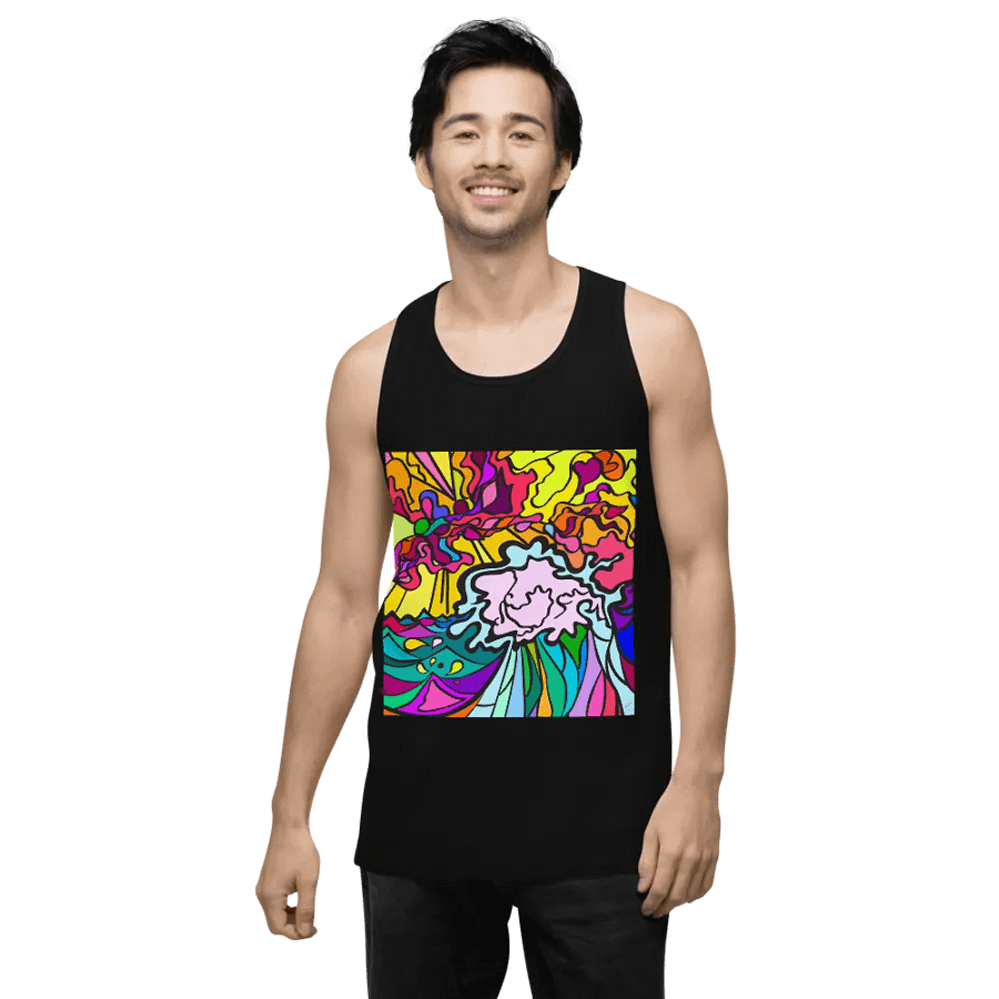 Vibrant Swirls Men's Tank Top - Wave at Sunset product image (9)