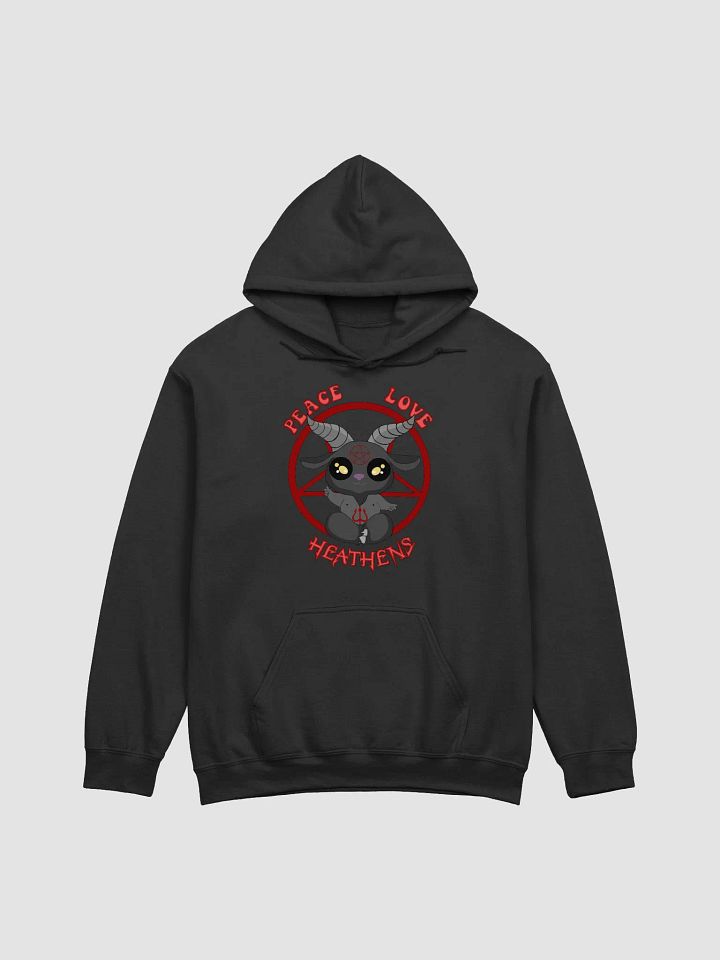Peace, Love, and Heathens Pull Over Hoodie - Red product image (1)