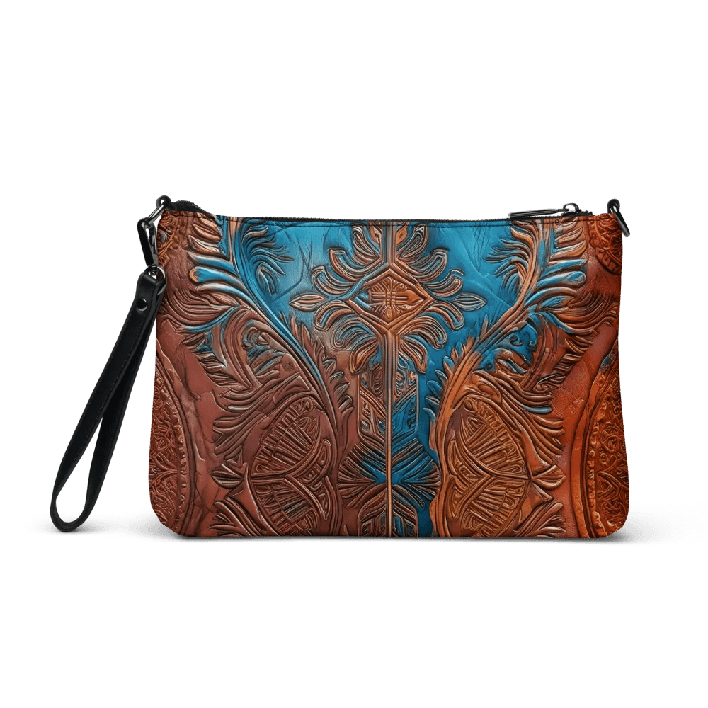 Burnt Orange, Sienna & Teal Mandala Inspired Painted Crossbody Bag product image (3)