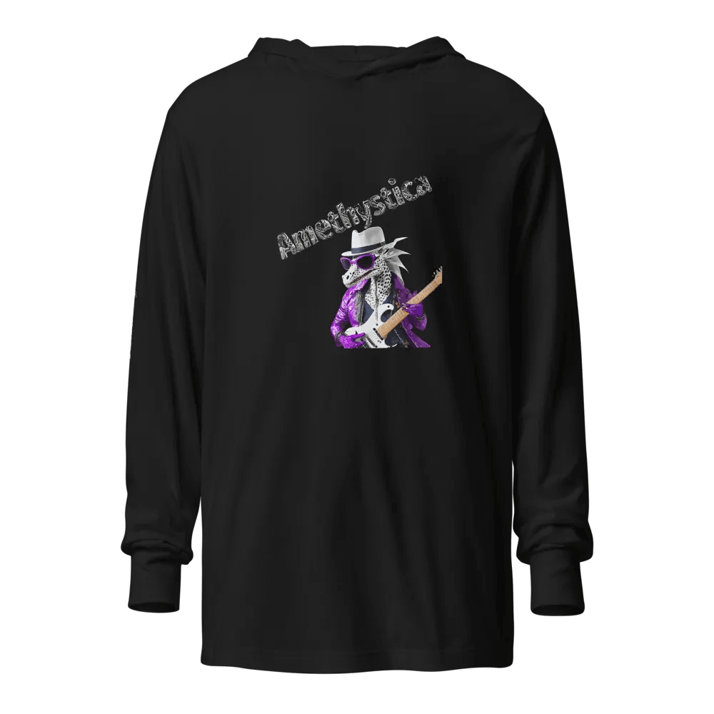 Bella+Canvas Hooded Long Sleeve: Rock On Dragon with Guitar product image (1)