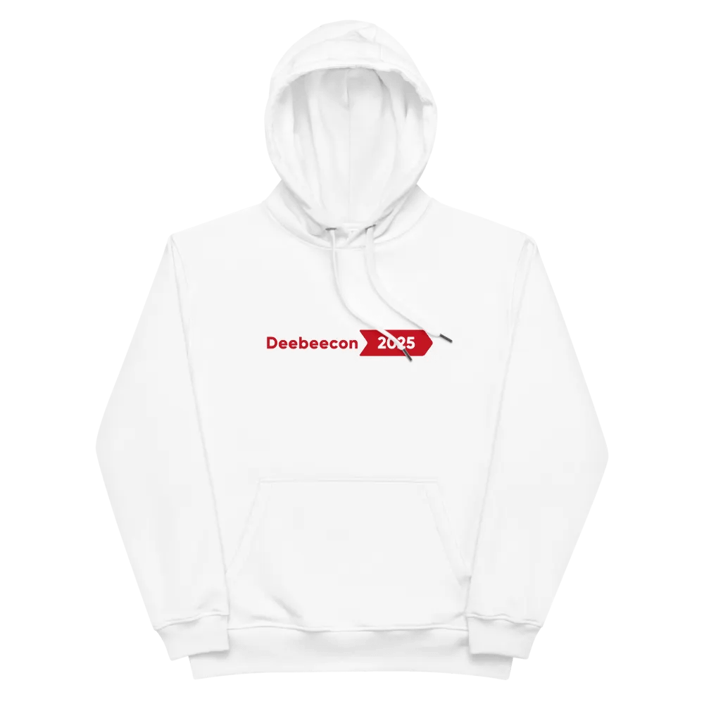 Official ECO Friendly DeeBeeCon 2025 Hoodie (WHITE) product image (1)