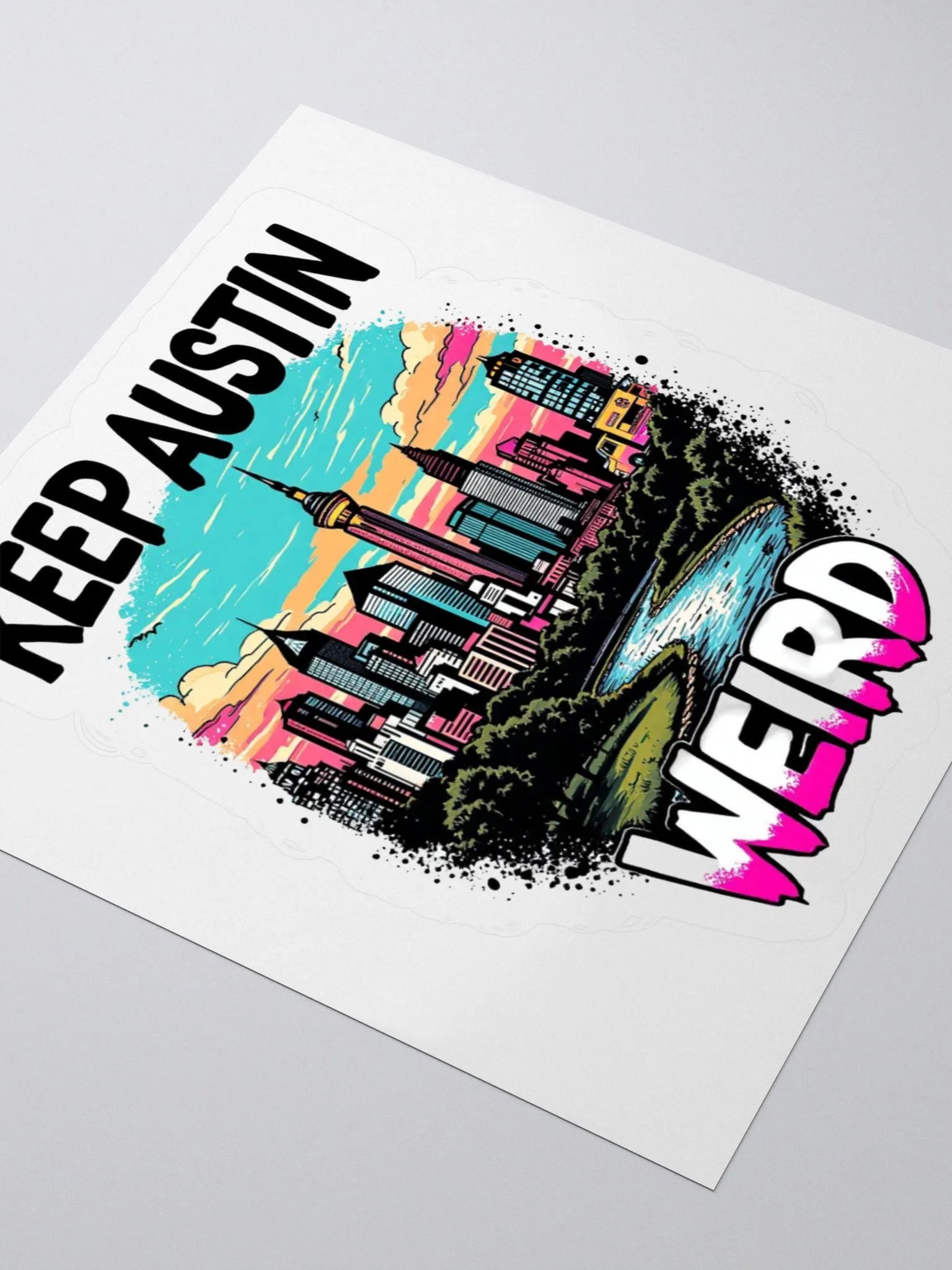 Keep Austin Weird Kiss Cut Stickers product image (7)