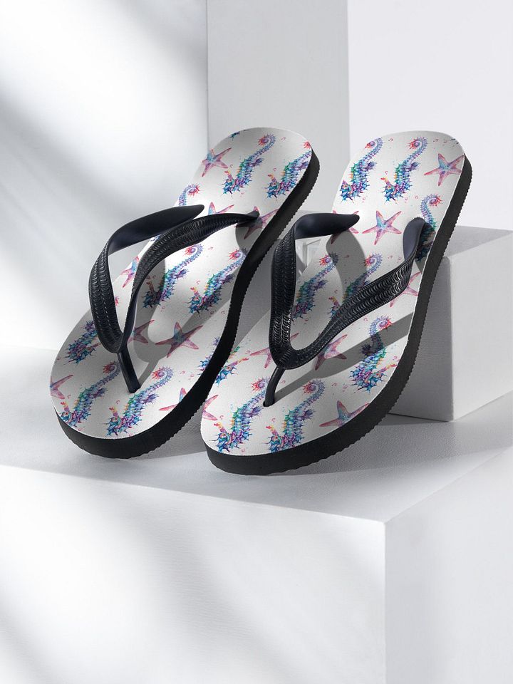 Watercolour Seahorse & Starfish Flip-Flops product image (1)