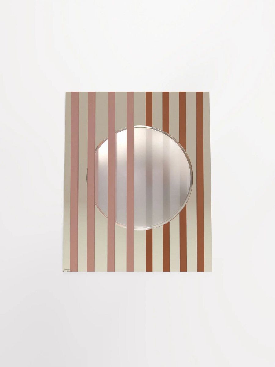 Minimalist 3D Digital Art | Pink and Brown Lines White Circle on Nude Background product image (3)