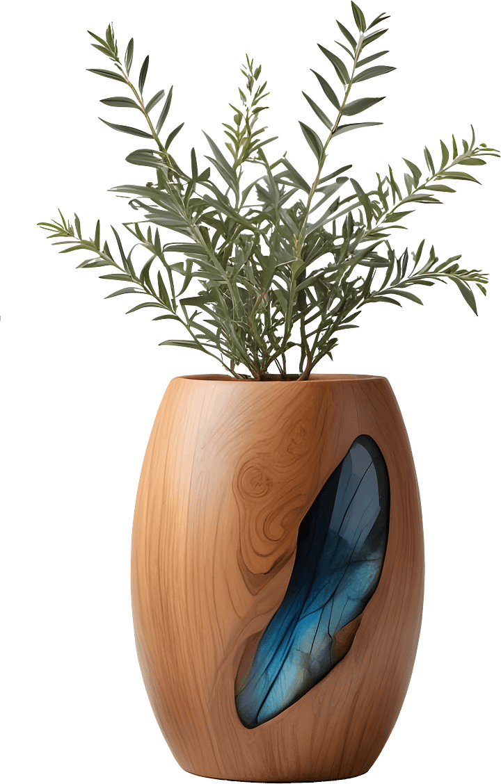 Organic Elegance – Handcrafted Boho Vase PNG product image (1)
