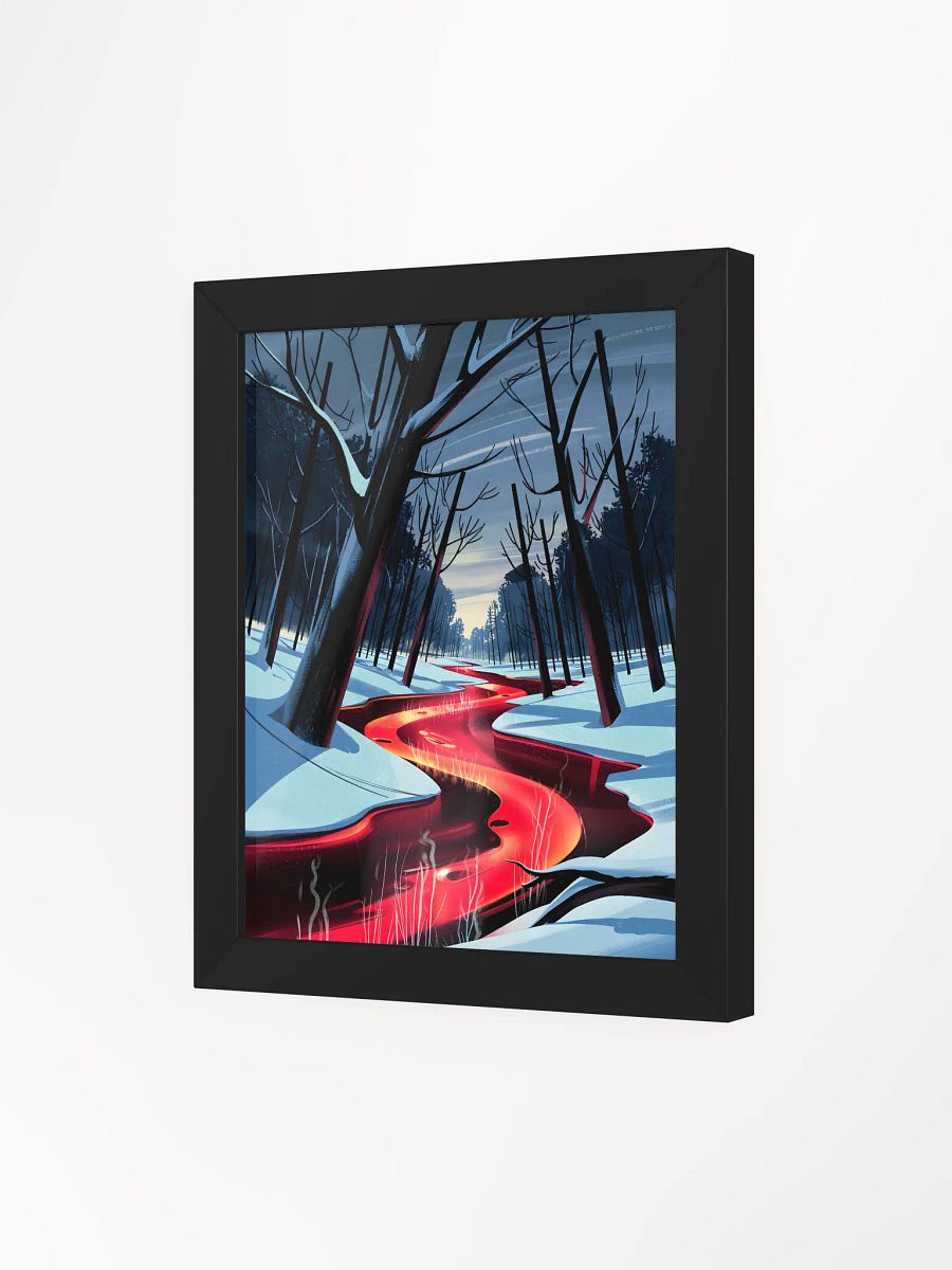 Winter River of Fire Framed Print | Surreal Landscape Wall Art product image (3)