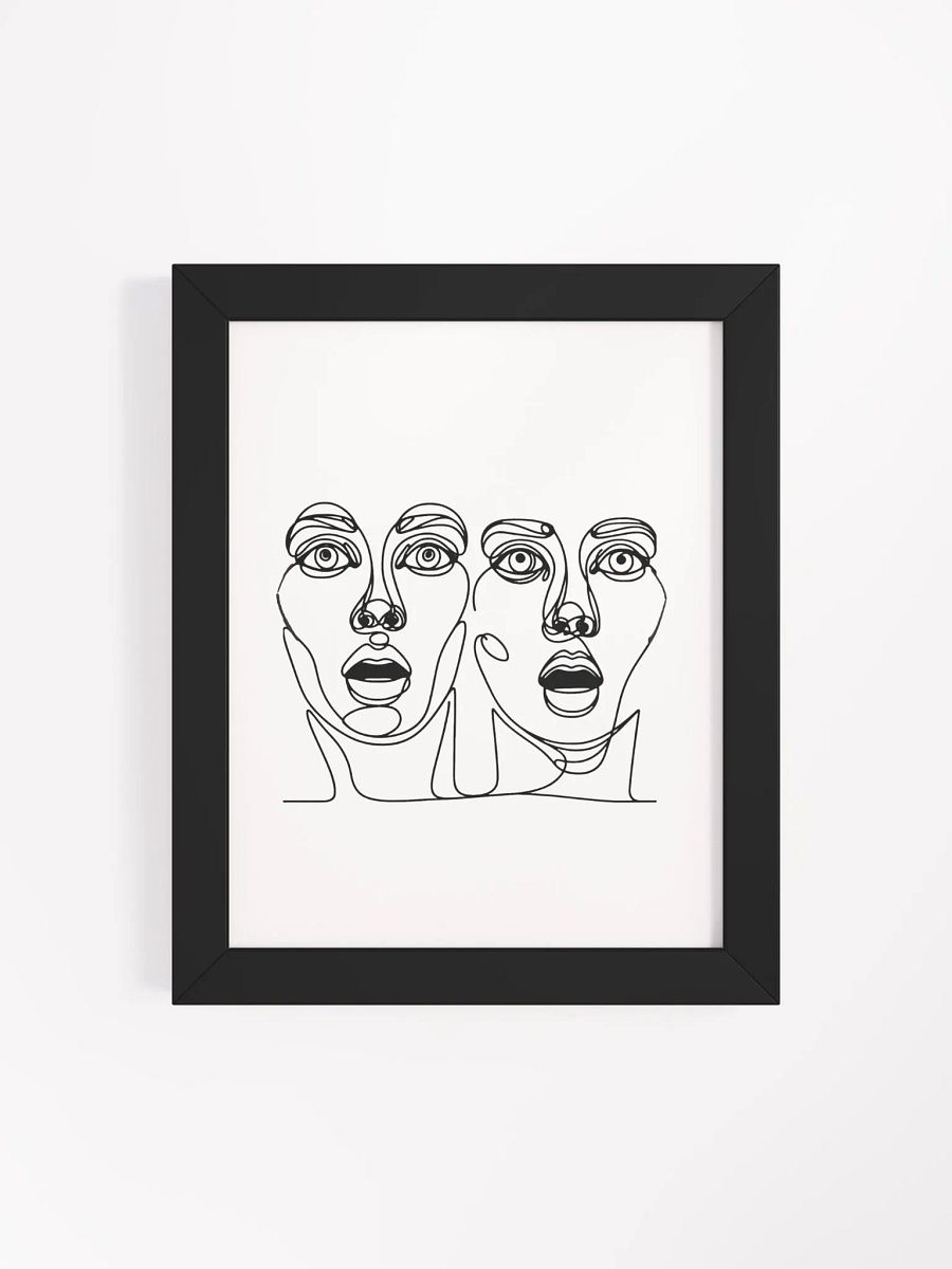 Shocked Women Faces LIne Art Matte Poster product image (4)