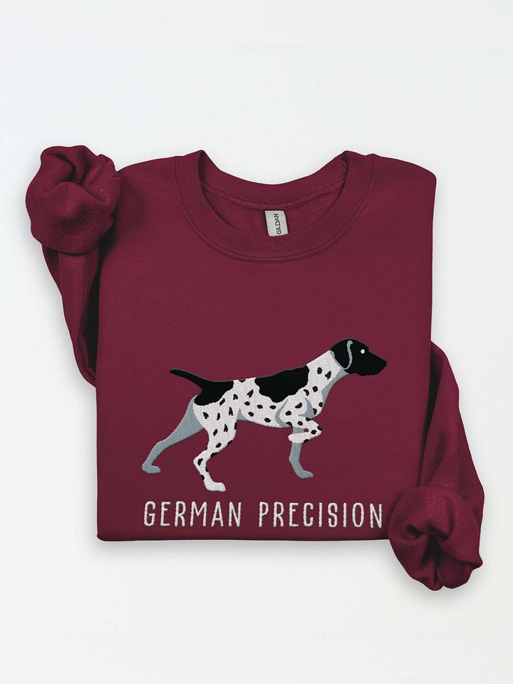 German Precision Sweatshirt (Embroidered) of a German Shorthaired Pointer(Black & White) product image (1)
