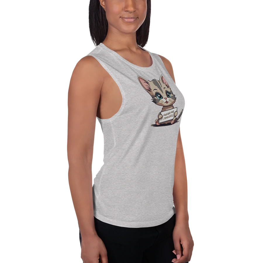 Make me Purrrr flowy muscle tank with cute flirty kitty product image (11)