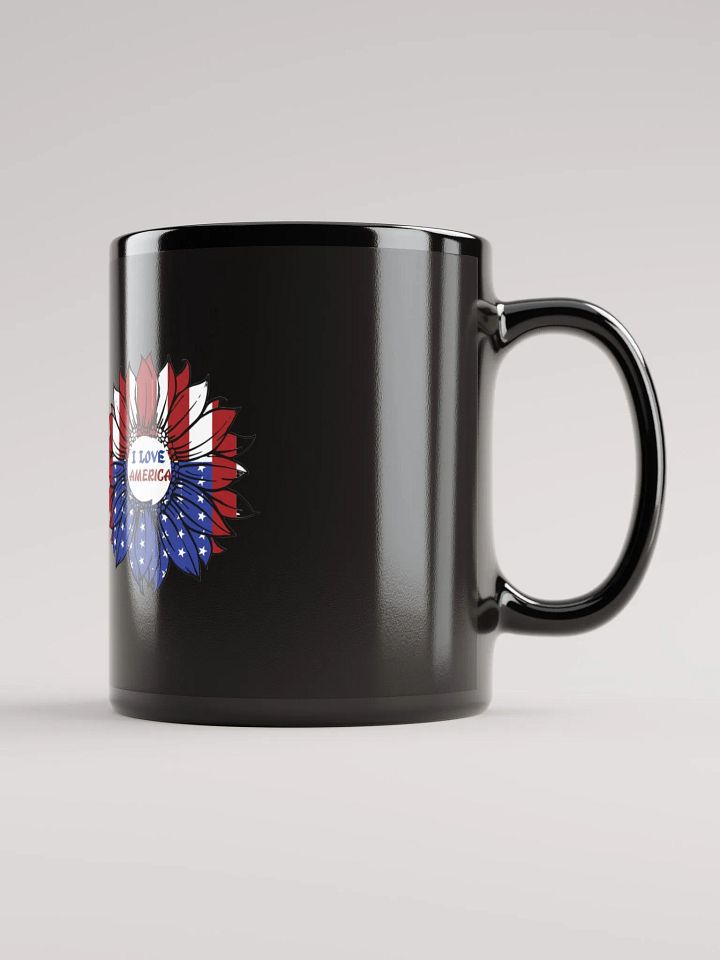 Black coffee mug whith a design, I LOVE AMERICA. product image (2)