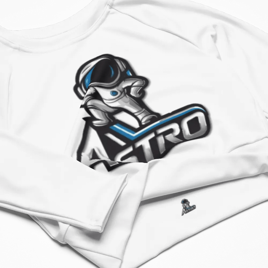 Astro Women's Long Sleeve Crop Top - White Astronaut Design product image (5)