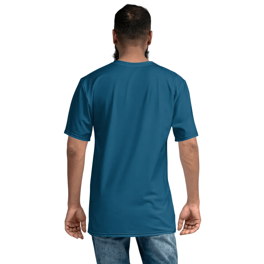 Plain Dark Blue True Summer Men's Crewneck Polyester Heavyweight Premium T-Shirt by Treasure Pie product image (8)
