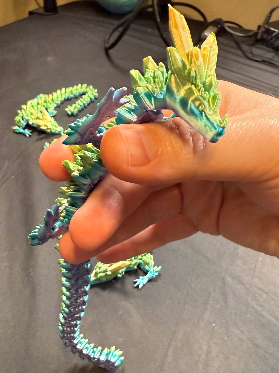 3D Printed Silk Candy Rainbow Crystal Dragon product image (4)
