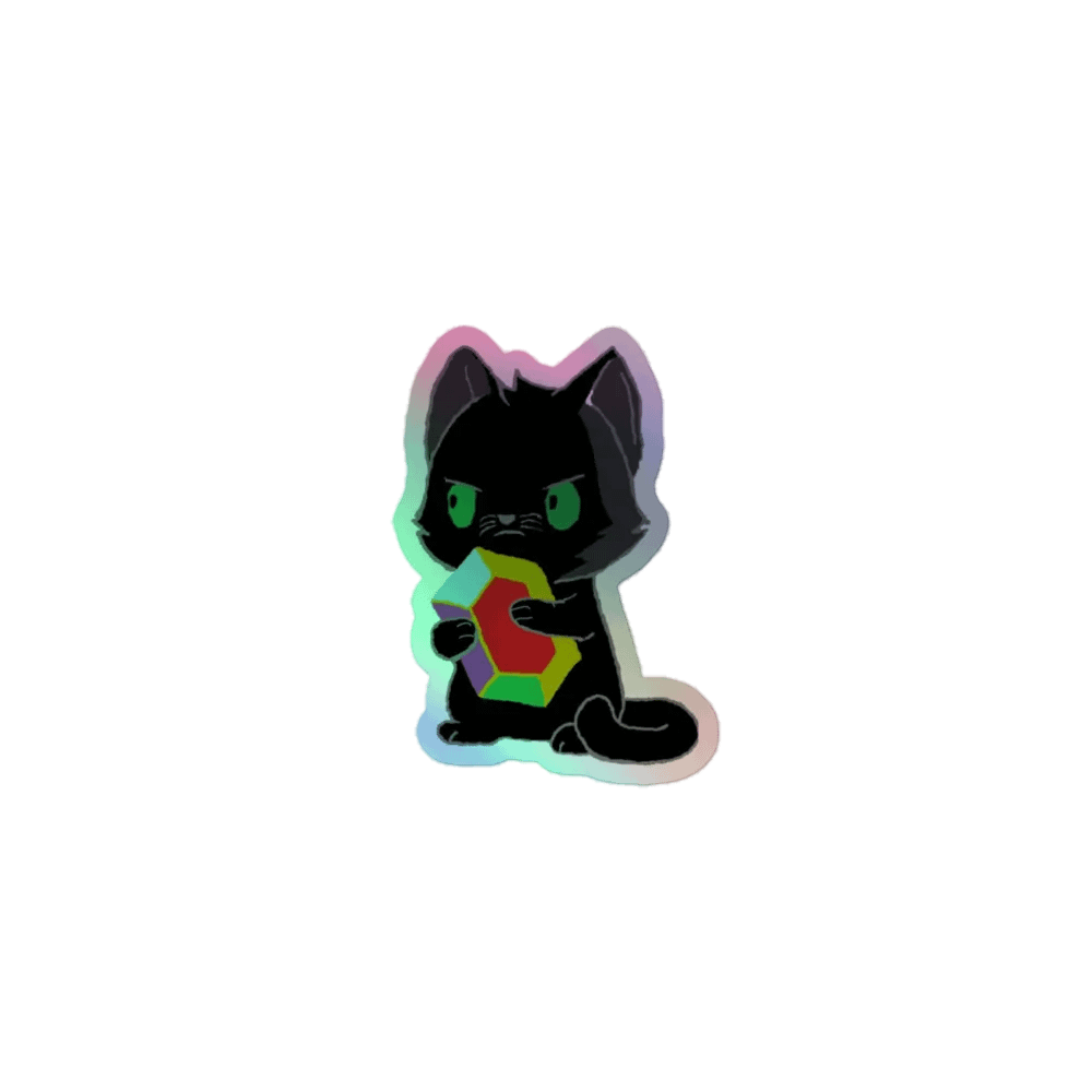 Rupee Cat Holographic Sticker product image (1)