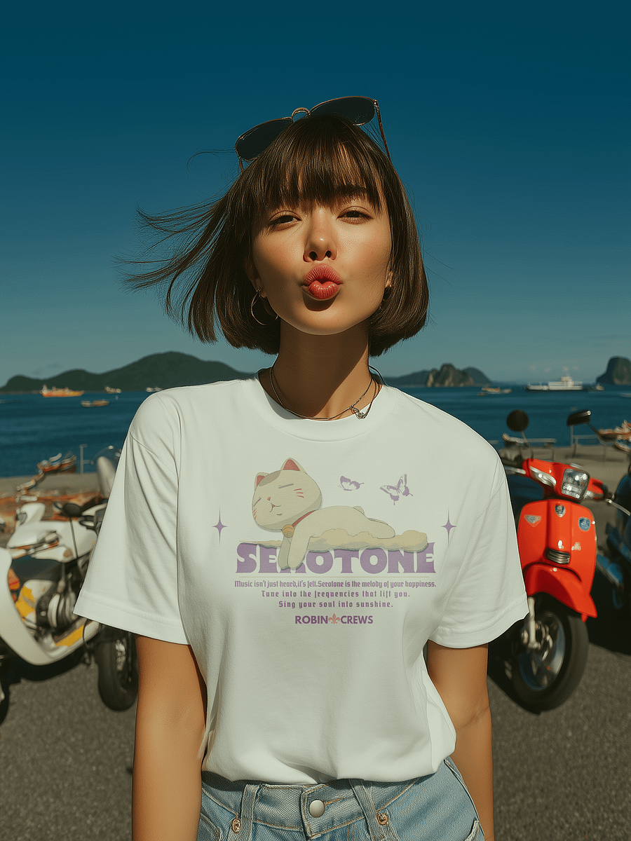 Trendy Purple Graphic T Shirt Serotonin Mood Cat Tee product image (2)