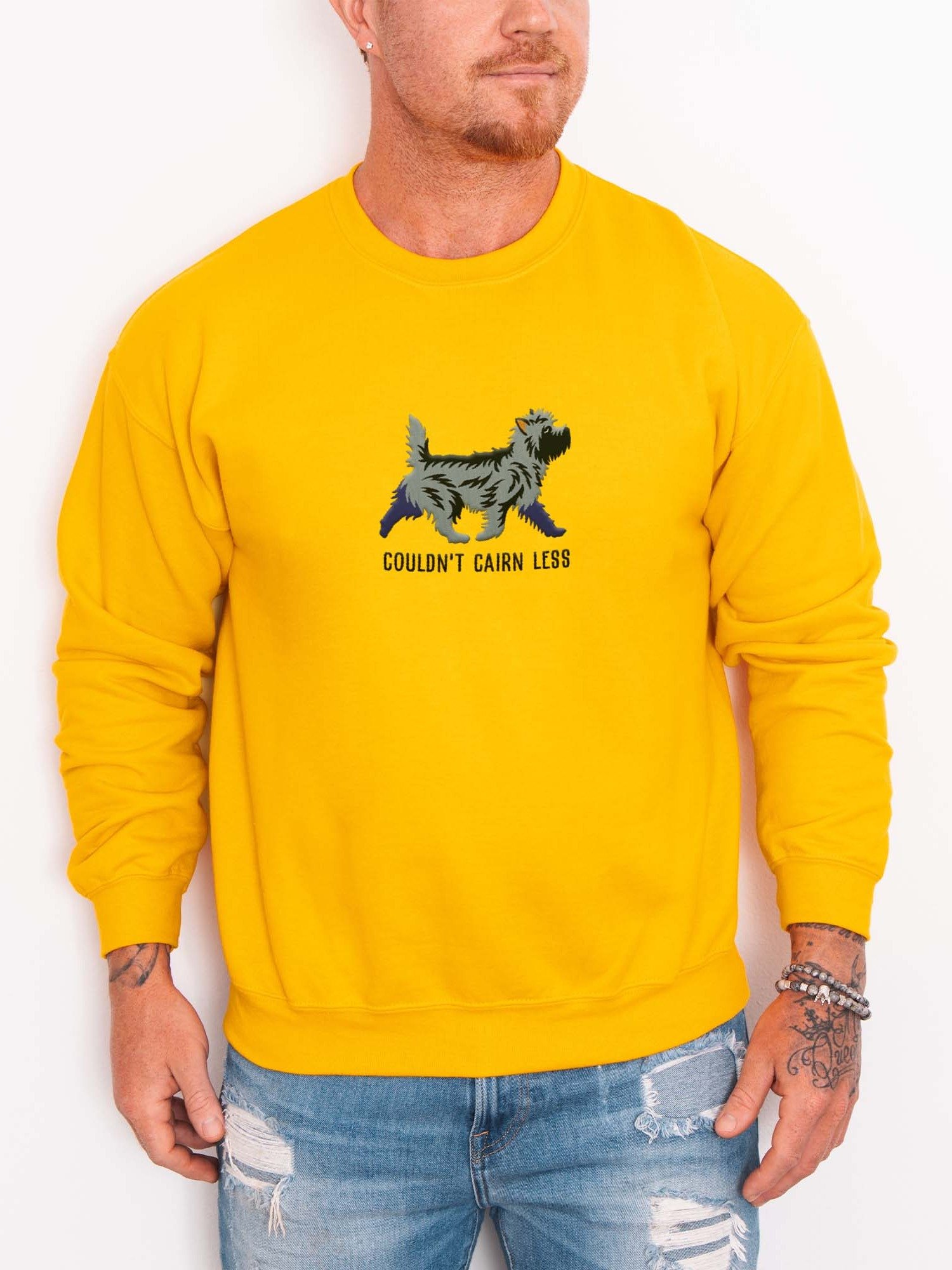 Couldn't Cairn Less Sweatshirt (Embroidered) of a Cairn Terrier(Gray Brindle) product image (2)
