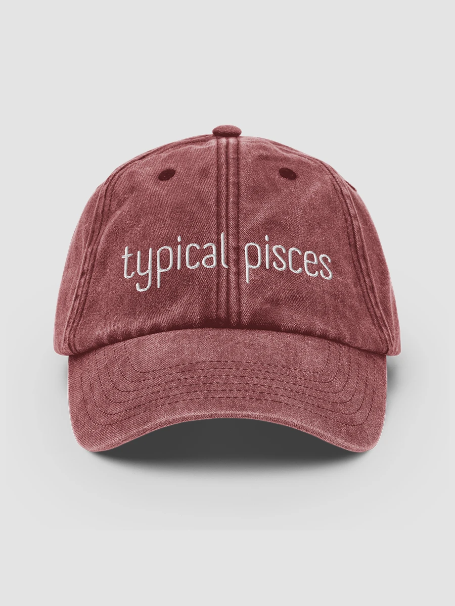 Typical Pisces White on Red Vintage Wash Dad Hat product image (2)
