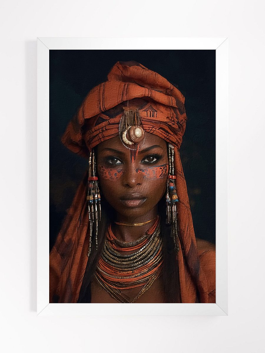 African Woman in Traditional Head Dress, Multi-Colored Jewelry Poster Print, Framed product image (10)