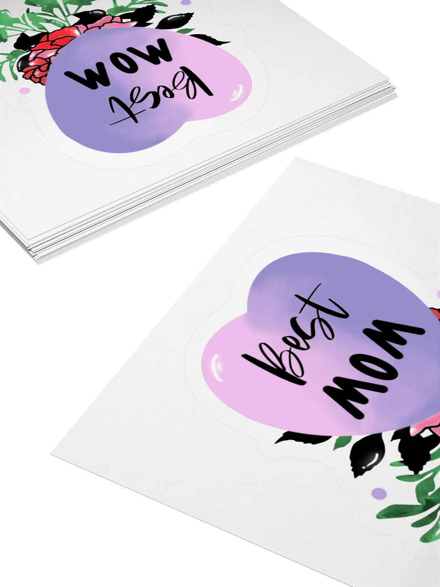 Best Mom Floral Heart Sticker product image (4)