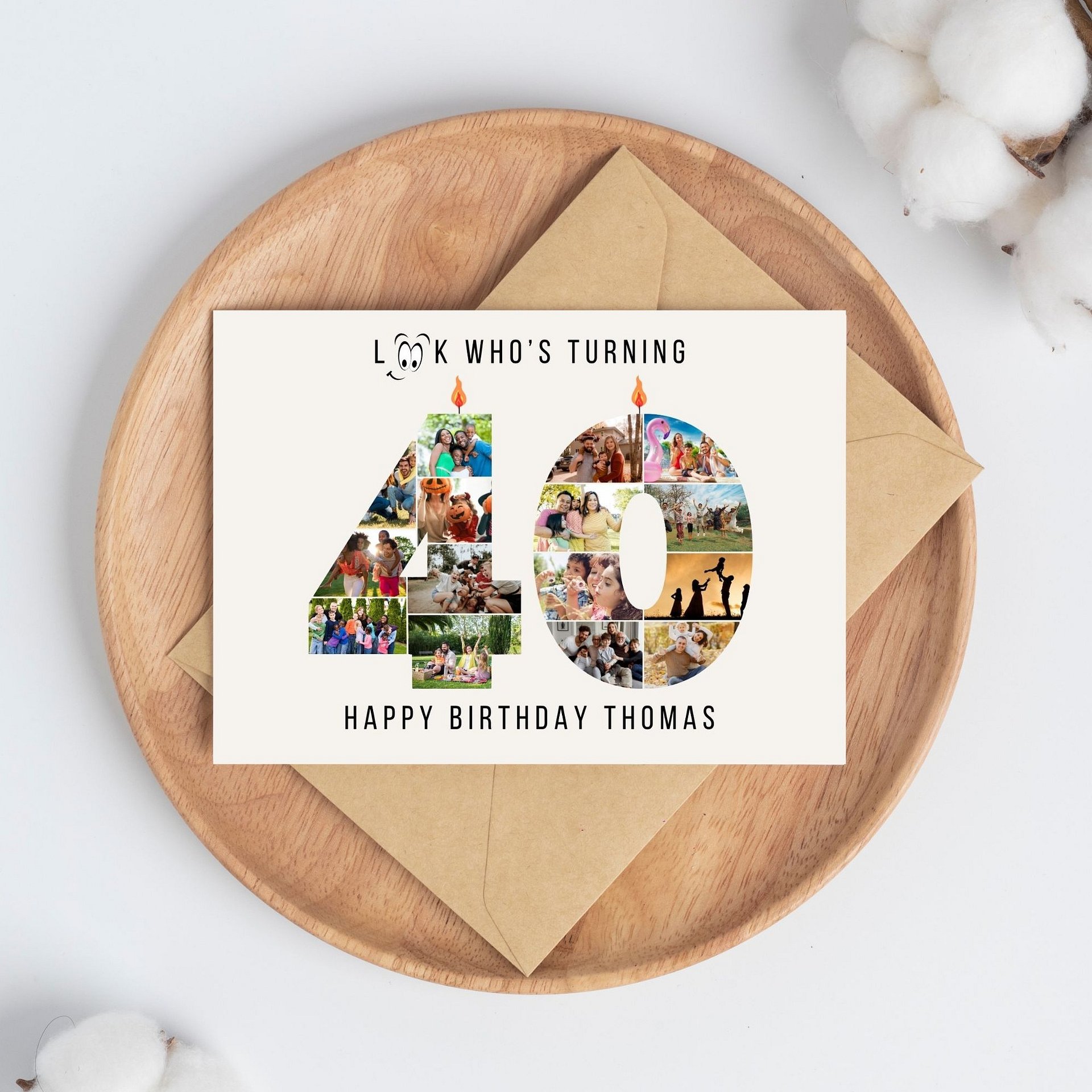 40th Birthday Number Photo Card Canva Template product image (9)