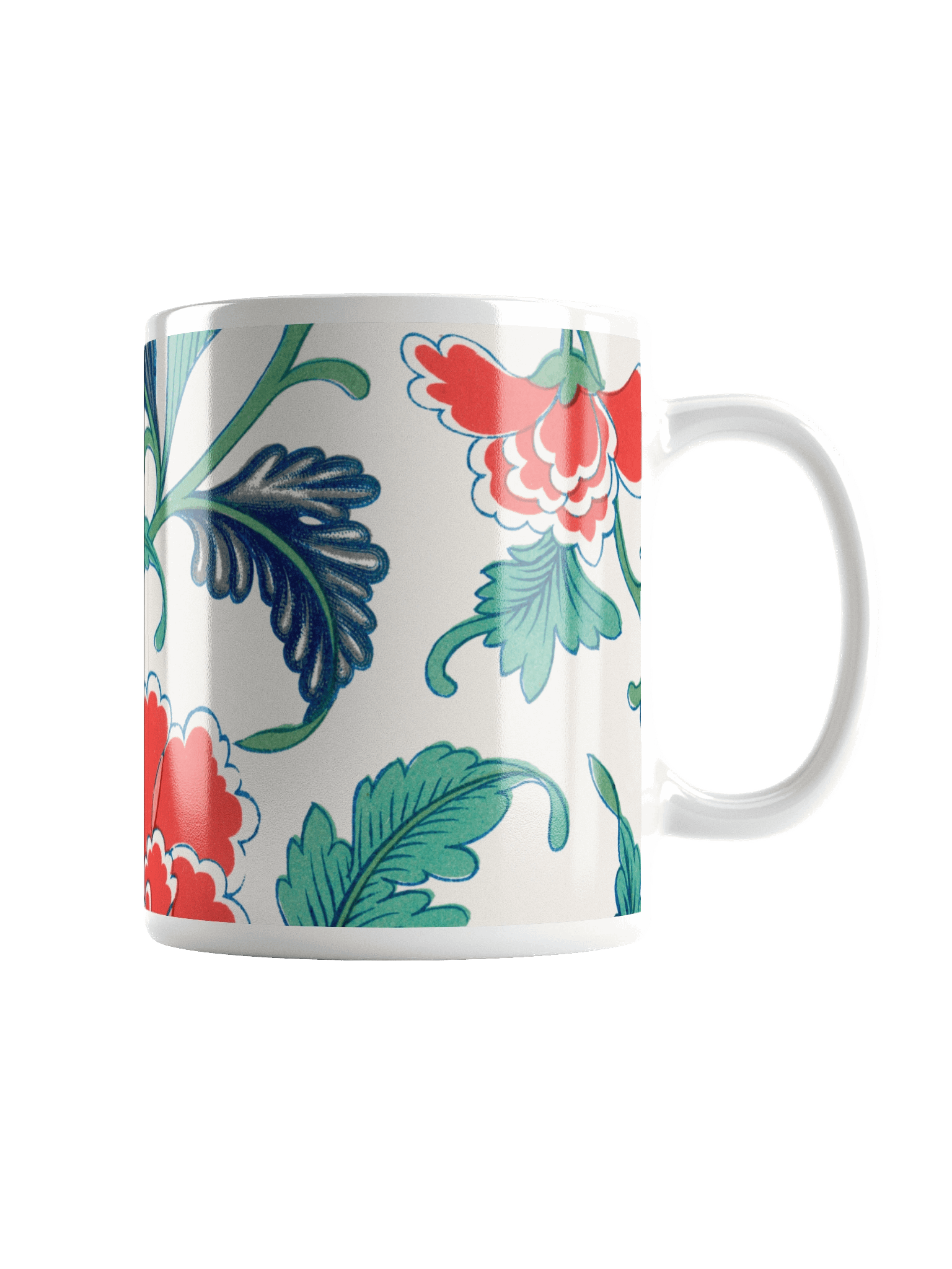 Red Floral Pattern. 11oz. Mug product image (2)