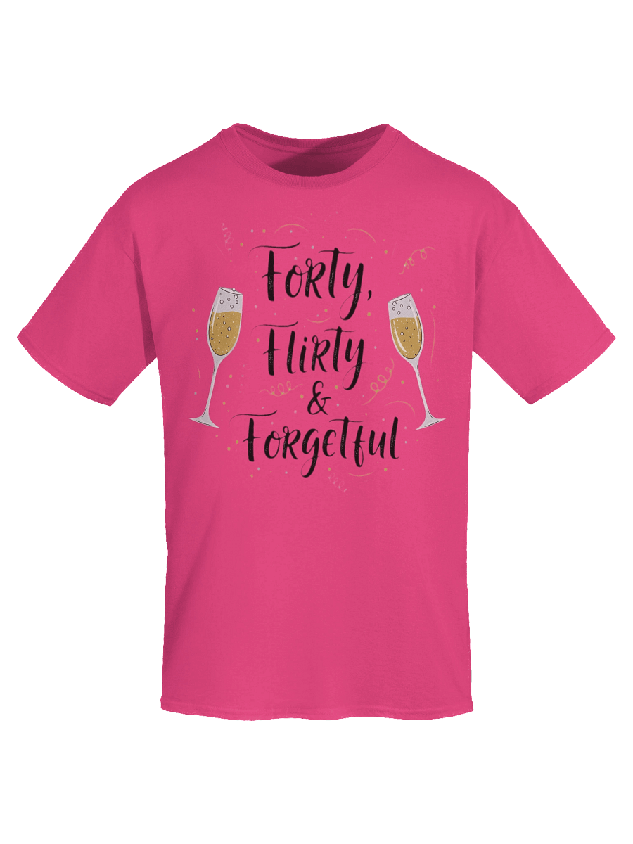 Forty Flirty & Forgetful 40th Birthday T-Shirt | Funny Milestone Birthday Gift for Her product image (26)