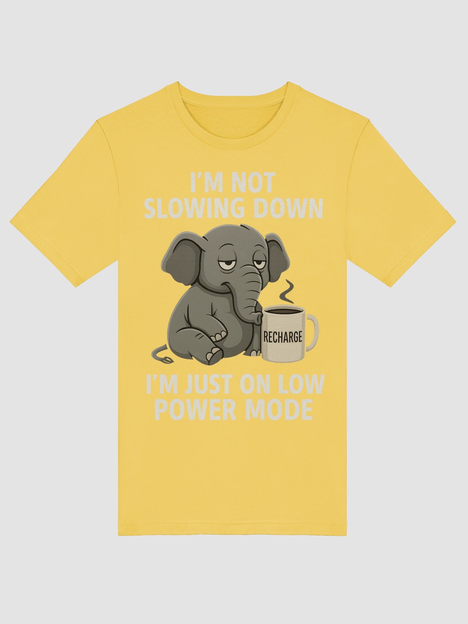 Funny Tired Elephant T-Shirt – “Low Power Mode” Lazy Humor Gift product image (6)