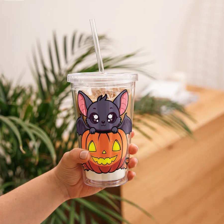 Glowing Halloween Bat Double Wall Tumbler product image (11)