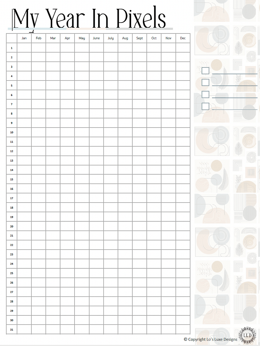 Geometric Bliss - Habit Tracker Bundle - 8.5x11 Printable product image (2)